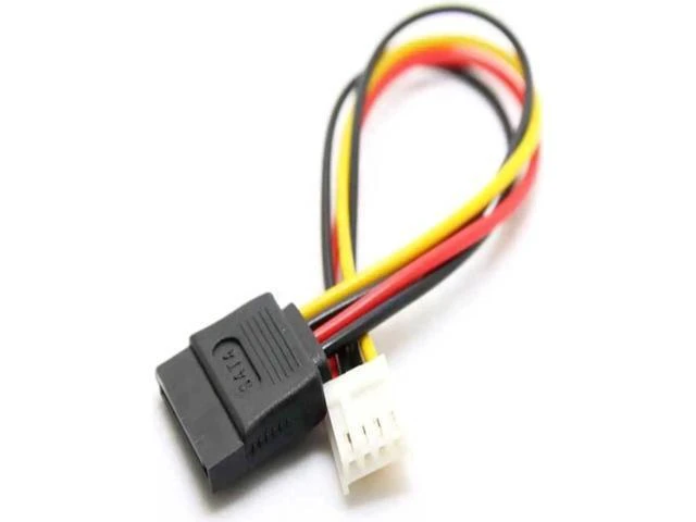 Alt view image 4 of 5 - 18AWG 4Pin FDD Floppy Female to 15Pin SATA Female Power Adapter Cable, FDD to SATA Power Converter Cord for ITX Small Form Factor PC