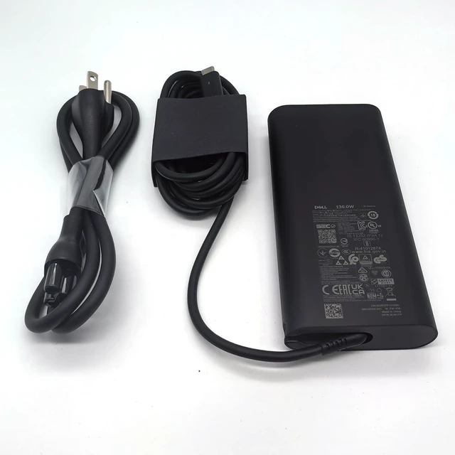 Main image of Dell Laptop Charger GAN 130W USB C Type C AC Adapter,Alienware X14 X14 R2, Inspiron 16 Plus 7620 7630, Precision 3470 3480 3570 3571 3580 3581 5470 5480 5570 AC Charger, Balck, HA130PM170
