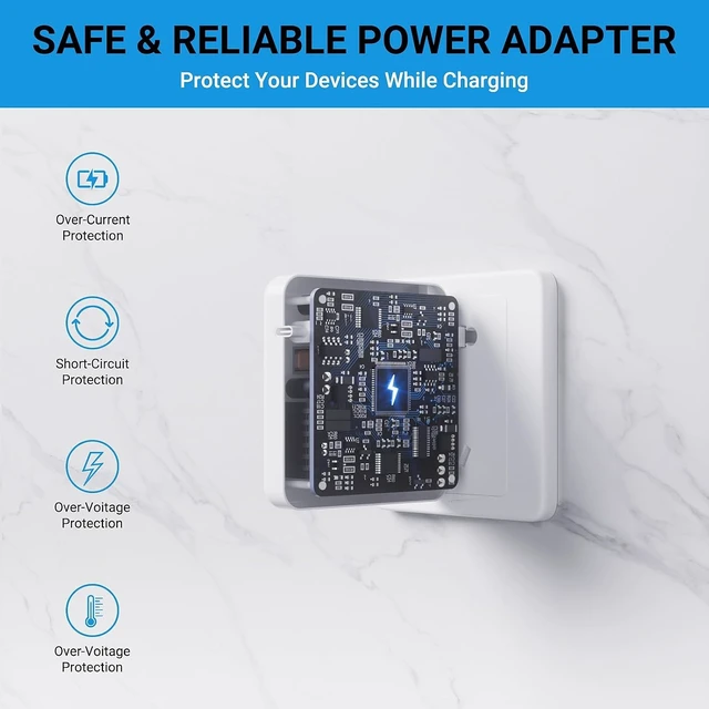 Alt view image 3 of 5 - Mac Book Pro Charger - 70W USB C Charger Original Quality Fast Charger Compatible with MacBook pro/Air M1 M2 M3 M4 ipad Pro and All USBC Device with a Storage Bag for Travel/School/Business Trip