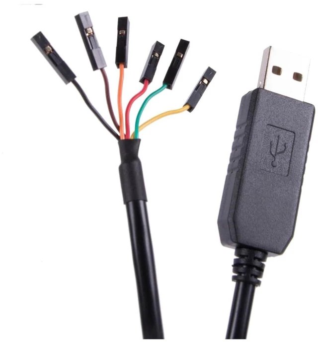 Main image of USB to RS232 6Pin 2.54mm Port Serial Adapter Cable Chip Pinout TX RX GND VCC CTS RTS Fit for Windows OS Linux