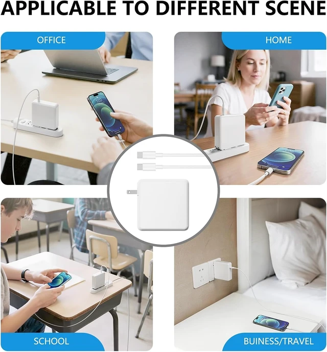 Alt view image 4 of 5 - Mac Book Pro Charger - 70W USB C Charger Original Quality Fast Charger Compatible with MacBook pro/Air M1 M2 M3 M4 ipad Pro and All USBC Device with a Storage Bag for Travel/School/Business Trip