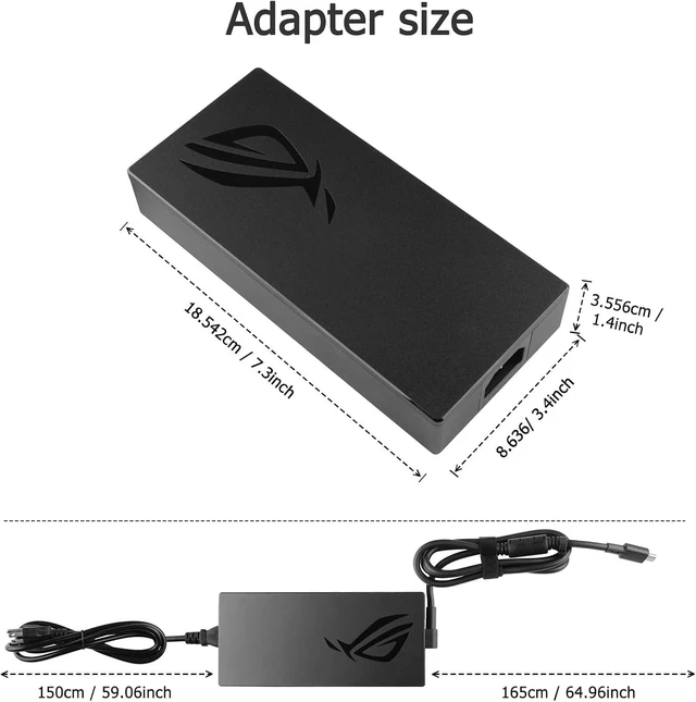 Alt view image 4 of 5 - 20V 14A 280W Rectangle Conn Charger for Asus ROG Strix G16 G18 (2025) G815LM G815JMR G815LR G815LP G815JPR G615LM G615LM G615JMR G615LR G615JPR ADP-280EB B
