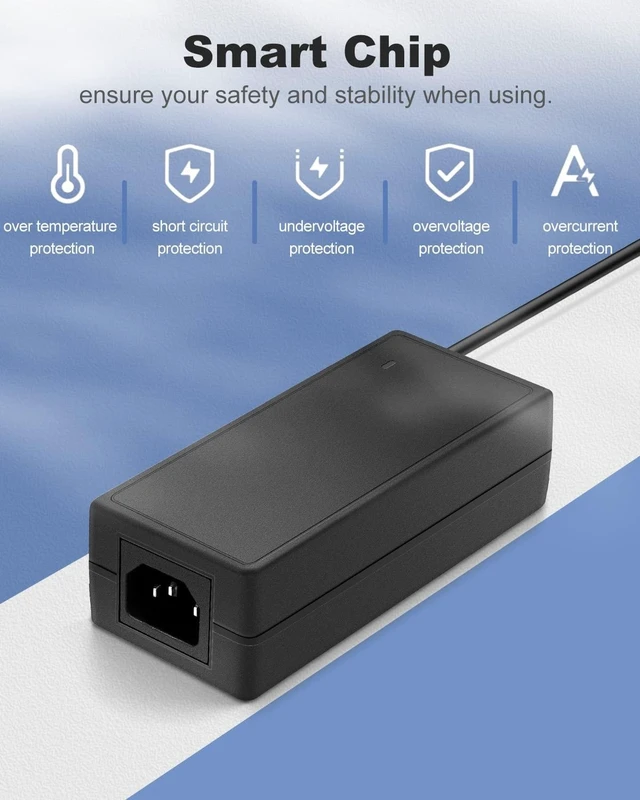 Alt view image 4 of 5 - 12V 8A 96W Power Supply Adapter, AC 100-240V 50-60Hz to DC 12 Volt 8 Amp Transformer, 12V Power Cord with 5.5mm x 2.5mm Barrel Plug Compatible with LED Strip Lights
