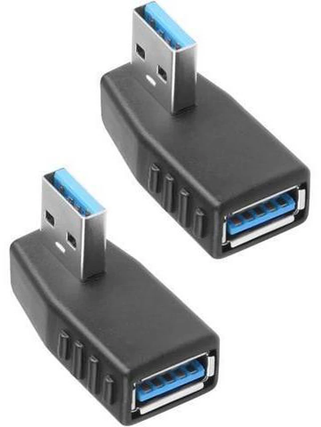 Main image of 90 Degree USB 3.0 Adapter USB A 3.0 Male to Female Adapter Right Angle USB A Extender Adapter Supports Charging/Transfer for Laptop Mobile Power Mouse USB Stick 2Pcs (Right Angle)