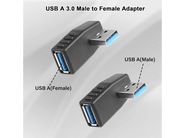 Alt view image 2 of 7 - 90 Degree USB 3.0 Adapter USB A 3.0 Male to Female Adapter Right Angle USB A Extender Adapter Supports Charging/Transfer for Laptop Mobile Power Mouse USB Stick 2Pcs (Right Angle)