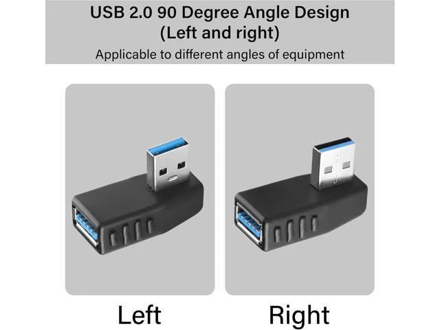 Alt view image 3 of 7 - 90 Degree USB 3.0 Adapter USB A 3.0 Male to Female Adapter Right Angle USB A Extender Adapter Supports Charging/Transfer for Laptop Mobile Power Mouse USB Stick 2Pcs (Right Angle)