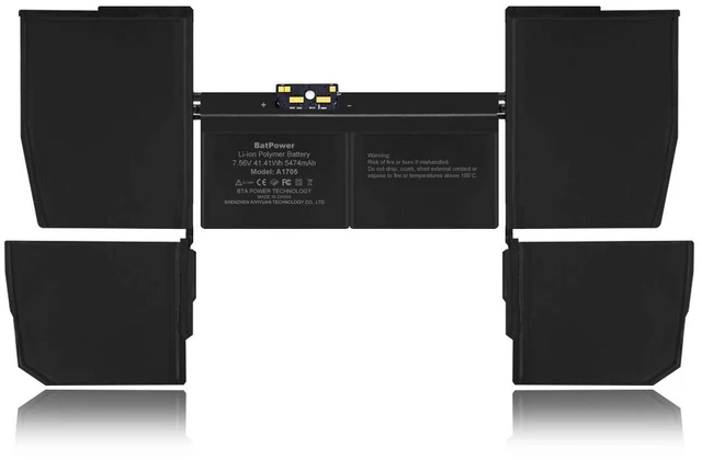 Alt view image 4 of 5 - BatPower A1705 Replacement Laptop Battery for Apple Early 2016 Mid 2017 MacBook 12-inch Retina A1534 EMC 2991 EMC 3099 Battery MacBook 12" Retina A1534 Apple A1705 Battery 41.41Wh