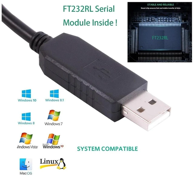 Alt view image 2 of 4 - USB to RS232 6Pin 2.54mm Port Serial Adapter Cable Chip Pinout TX RX GND VCC CTS RTS Fit for Windows OS Linux