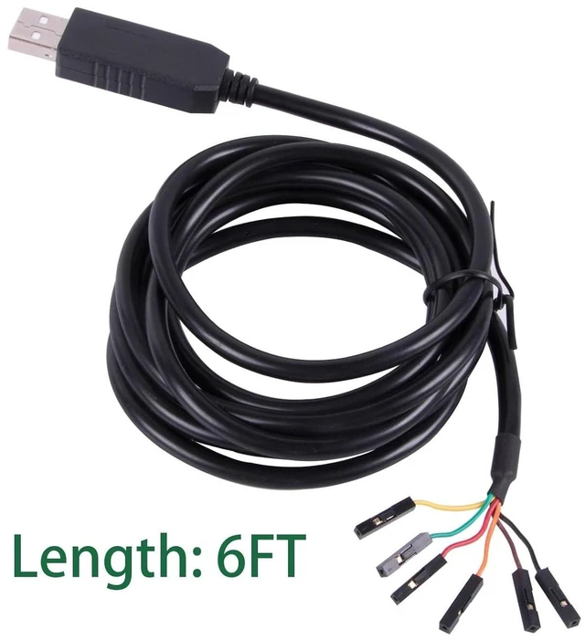 Alt view image 3 of 4 - USB to RS232 6Pin 2.54mm Port Serial Adapter Cable Chip Pinout TX RX GND VCC CTS RTS Fit for Windows OS Linux