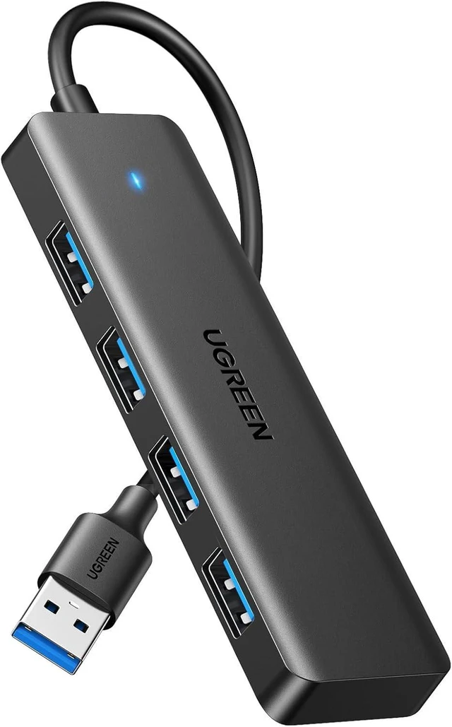 Main image of UGREEN USB 3.0 Hub, 4 Ports USB A Splitter Ultra-Slim USB Expander for Mouse, Keyboard, Flash Drive, U Disk, Printer Compatible with Laptop, Desktop PC, Xbox, PS5, and More, 0.98ft/0.3m