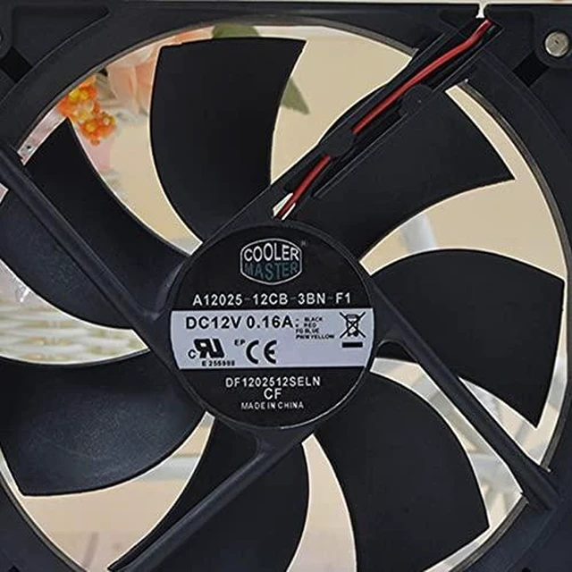 Alt view image 3 of 6 - A12025-12CB-3BN-F1 for Cooler Master Ultra-Quiet 12cm 12025 12V 0.16A 3Line Main Machine Power Supply Exhaust Chassis Fan