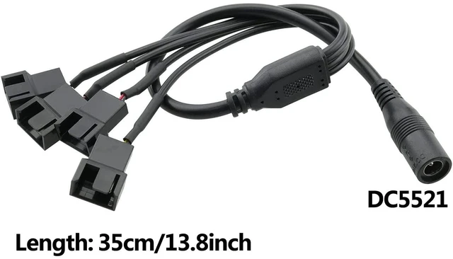 Alt view image 12 of 12 - 36W 12V PC Fan Power Supply,4 Cooling Fan Speed Controller,100-240vAC to 3-12vDC Adjustable 3A Power Adapter,with Fan Splitter Cable,DC Female to 4 x 3/4 Pin, Multi-Functional