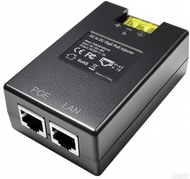 Main image of 24V Gigabit POE Injector ^^ 12V/24V (12-48V) DC Input ^^ 24Volt 1A 24W DC PoE Out ^^ Passive Mode B Solar PoE Injector Adapter for Loco5AC,NS- EdgeRouterX,UniFi AC Lite,RP-5AC-G2, Force180/200/300
