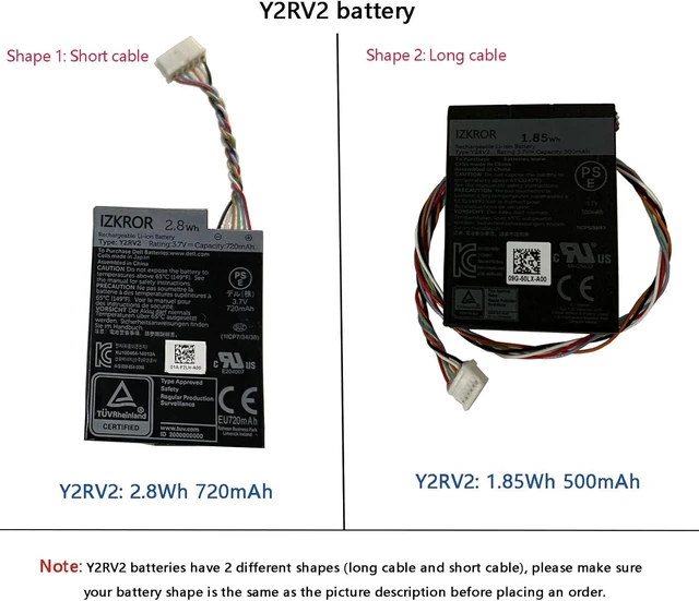 Alt view image 2 of 5 - IZKROR Y2RV2 2.8Wh 720mAh Battery Replacement for Dell PowerEdge R710 H740P Mini R640 R740 R840 R940 RAID Controllers Series J2RH2 NWJ48 3JH35 5FMY4 3.7V