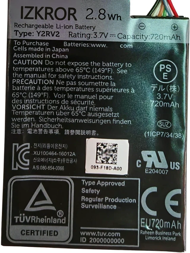Alt view image 3 of 5 - IZKROR Y2RV2 2.8Wh 720mAh Battery Replacement for Dell PowerEdge R710 H740P Mini R640 R740 R840 R940 RAID Controllers Series J2RH2 NWJ48 3JH35 5FMY4 3.7V