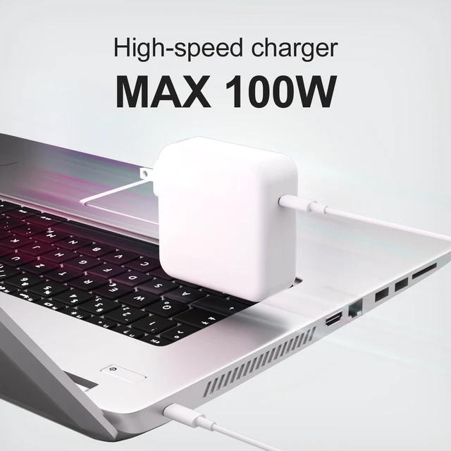 Alt view image 2 of 5 - Abcurd 100W 70W Charger, Compatible with MacBook Pro Mac Air 13 14 15 16 inch Laptop 2025 2024 2023 2022 2021 2020 M1 M2 M3 M4 Fast Charger, 6.6FT USB-C Cable
