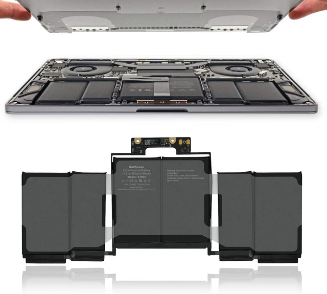 Alt view image 5 of 7 - BatPower A1964 Replacement Laptop Battery for Mid 2018 2019 Apple MacBook Pro 13-inch A1989 EMC 3214 EMC 3358 BTO/CTO Battery MacBook Pro 13" Touch Bar A1989 Apple A1964 Battery 58Wh