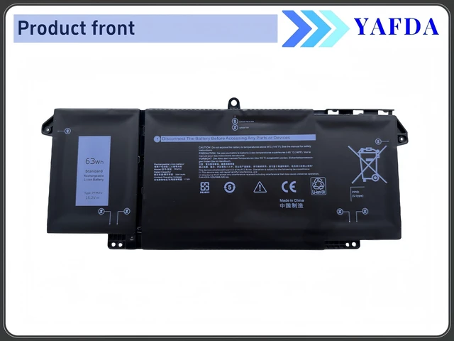 Alt view image 2 of 5 - Yafda 7FMXV New Laptop Battery Replacement for Dell Latitude 5320 7320 7420 7520 Latitude 5320 2-in-1 7320 2-in-1 7420 2-in-1 Series 0TN2GY TN2GY 9JM71 4M1JN 1PP63 HDGJ8 MHR4G 63Wh