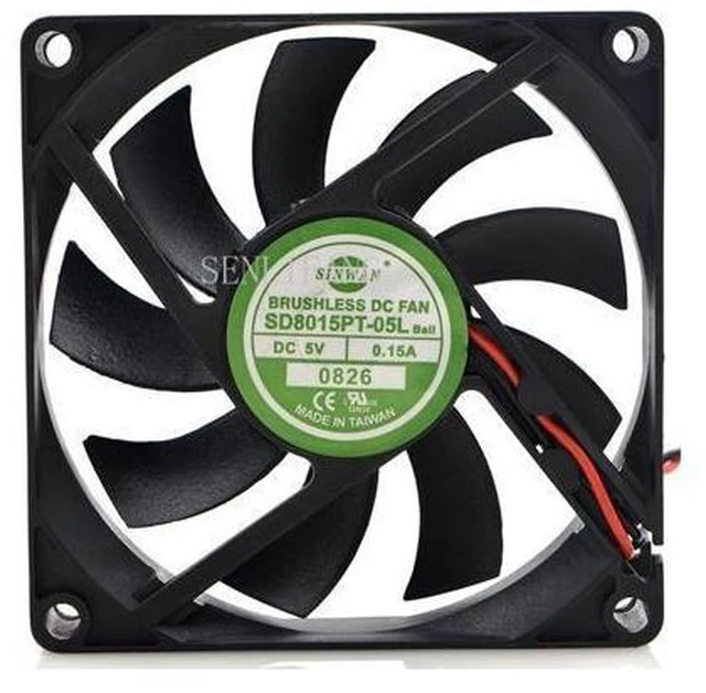 Main image of For New Taiwan SINWAN SD8015PT-05L 8015 5V 0.15A 8CM 2-wire cooling fan