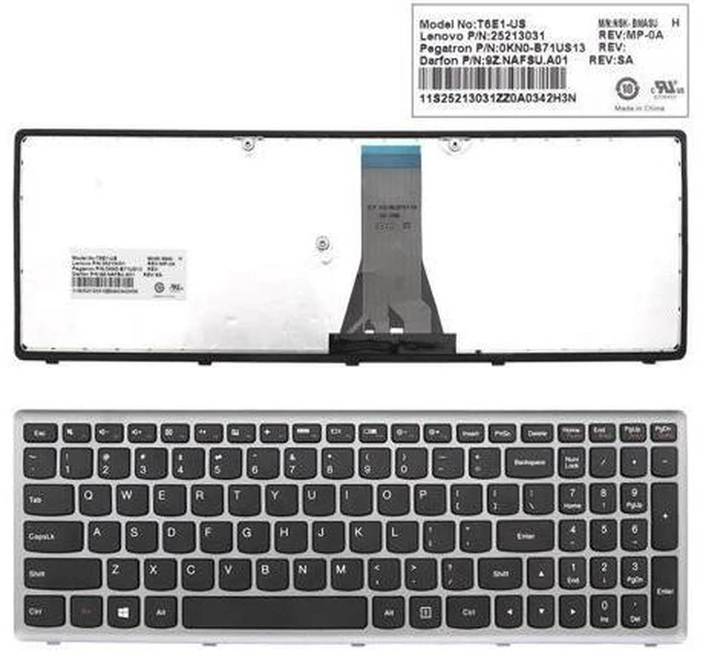 Main image of US Keyboard For Lenovo Ideapad Flex 15 G500S S500 Gray color Frame Black