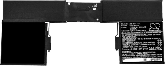 Alt view image 3 of 4 - Replacement Compatible with Battery Microsoft G3HTA001H Surface Book 1785 Keyboard