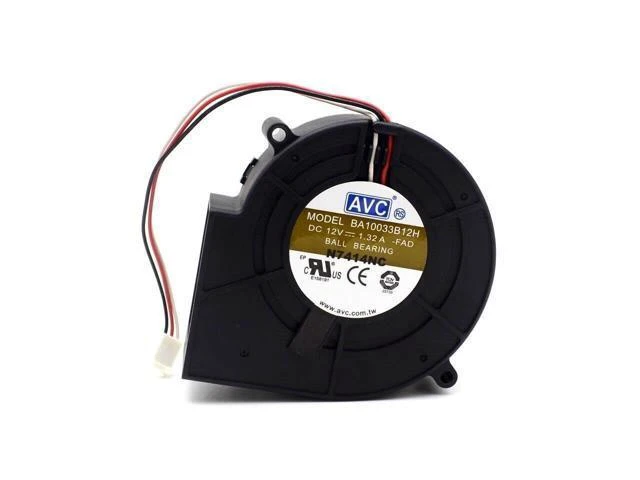 Alt view image 3 of 6 - original AVC 9733 DC 12V 1.32A BA10033B12H 3 wire turbine cooling fan blower