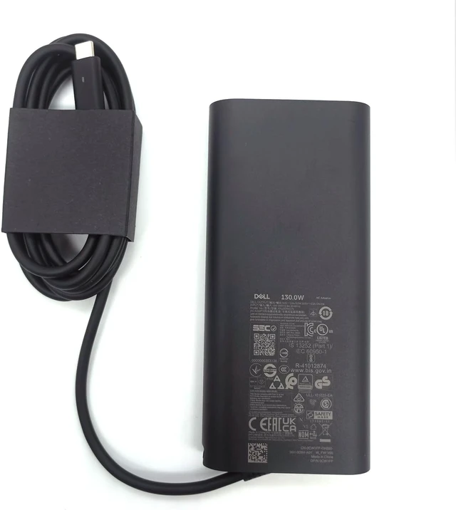 Alt view image 11 of 14 - Dell Laptop Charger GAN 130W USB C Type C AC Adapter,XPS 15 9520 9530 XPS 17 9720 9730 AC Charger, Black, HA130PM170