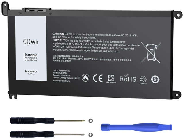 Main image of iROCCMIN 4400mAh 50Wh WDX0R Laptop Battery Replacement for Dell Inspiron 13/15/17 5000/7000 (5368 5378 7378 5568 5578 5580 5767 5770), Latitude 3180-3590, Vostro 5568 5468 Compatible WDXOR P69G 3CRH3