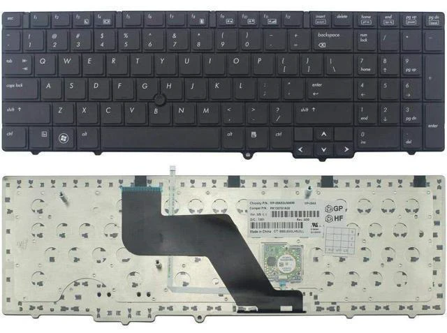 Main image of US Black Keyboard for HP EliteBook 8540p 8540w PK1307G3A00 582648-001