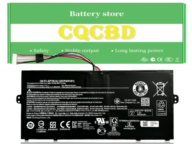 Main image of CQCBD AP16L8J KT.0020G.010 KT0020G010 Laptop Battery for Acer Chromebook Spin 311 CP311-3H-K2RJ CP311-2H-C679 (7.5V 4865mAh/36.5Wh)