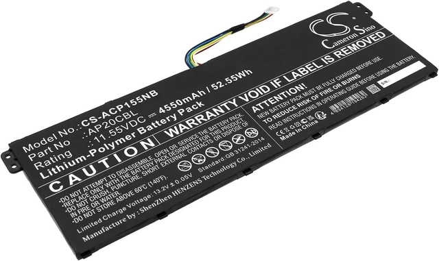 Alt view image 2 of 5 - 4550mAh/11.55V Battery Compatible with Acer fit P/N: AP20CBL