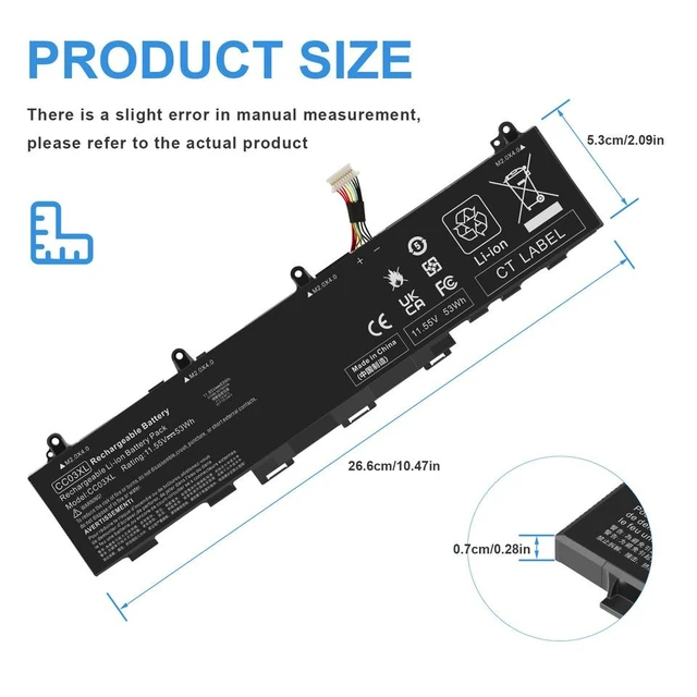 Alt view image 3 of 4 - 11.55V Battery for HP EliteBook 830 835 840 845 G7 G8