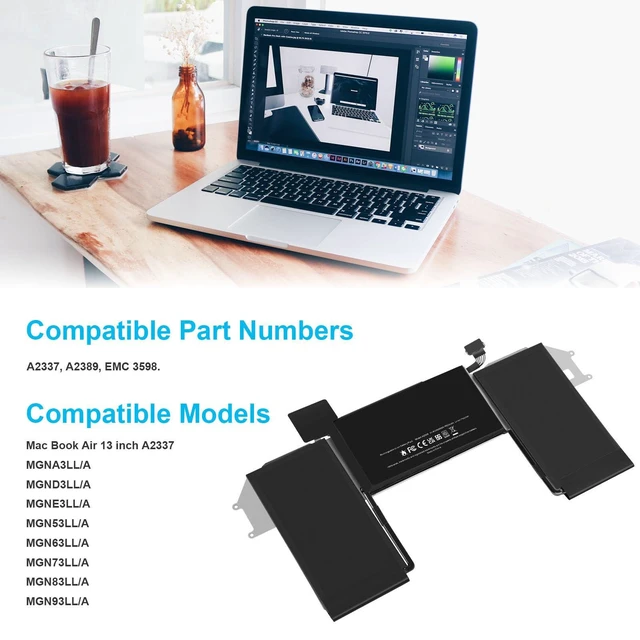 Alt view image 5 of 5 - Futurebatt A2337 Battery Replacement for MacBook Air 13 Inch 2020 M1 A2389 A2337 EMC 3589 MGND3 MGN73 MGNA3 MGNE3 MGN63LL/A MGN73LL/A