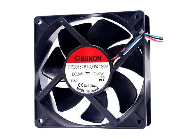 Alt view image 4 of 4 - Sunon PFC0382B1-Q06C-S99 12038 120mm 12cm High Speed 24V Cooling Fan,120X120X38mm 17.96W 4200RPM