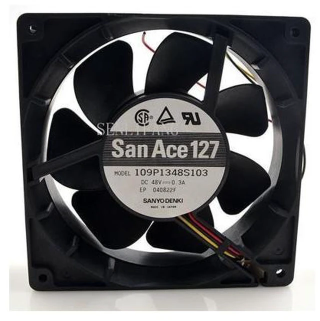 Main image of 109P1348S103 Double Ball Bearing Cooling Fan DC 48V 0.3A 12738 127*127*38mm 12CM 3 Wires