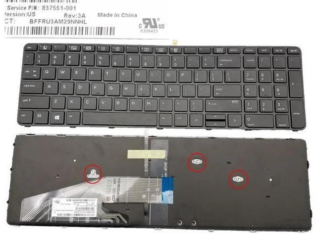 Main image of keyboard For HP PROBOOK 450 G3 455 G3 470 G3 KEYBOARD BACKLIT with Frame US