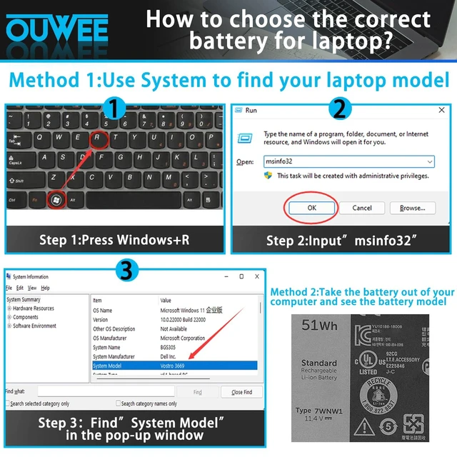 Alt view image 4 of 5 - OUWEE 7WNW1 Laptop Battery Replacement for Dell Latitude 5424 Rugged Extreme, Latitude 5420 Rugged Extreme, Latitude 7424 Rugged Extreme P85G P85G001 P86G P86G001 DMF8C GK3D3 6NNCF DP3KF DMF0C