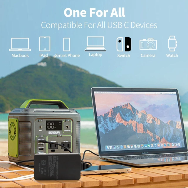 Alt view image 11 of 14 - HSXIRQA 100W Car Laptop Charger USB C Compatible with MacBook HP Dell Acer Asus Lenovo Thinkpad Nimo MSI LG Samsung Surface pro 10 9 8 Google Chromebook, iPad ROG Ally Steam Deck Type-C Devices