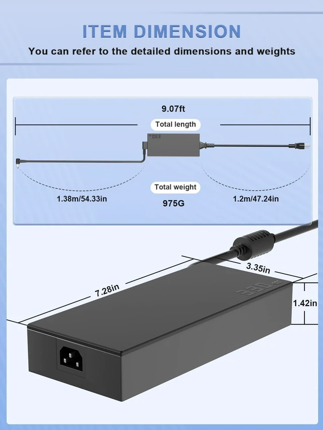 Alt view image 4 of 7 - 330W AC Charger Compatible with ASUS ROG Zephyrus Duo 16 GX650 ROG Strix Scar G18 G16 16 17 18 G814 G614 G733 G834 G634 GL702ZC Laptop Power Supply Adapter A21-330P1A A22-330P1A