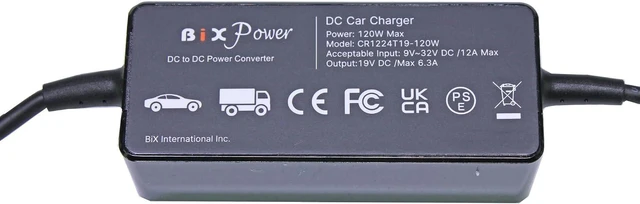 Alt view image 3 of 7 - 12V or 16V or 24V to 19V DC Power Adapter Car Cigarette Lighter Charger with 12 Interchangeable Connectors