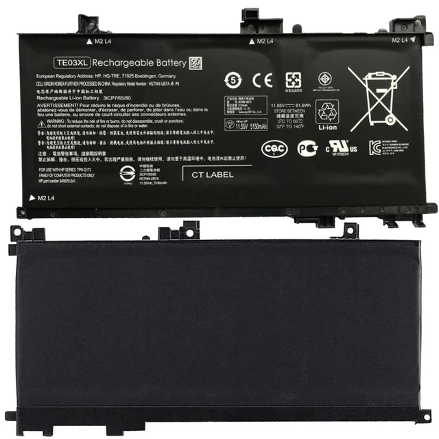 Alt view image 5 of 5 - Hecales TE03XL Battery TE03061XL for HP Omen 15-ax000:15-ax033dx 15-ax210nr 15-ax001ns;HP Pavilion 15-bc000:15-bc008tx and More 849910-850 849570-541 542 543 HSTNN-UB7A TPN-Q173-11.55V 61.6Wh 3-Cell