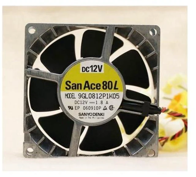 Main image of 1pcs 9GL0812P1K05 8038 8CM 80 * 80 * 38MM high temperature fan metal fan 12V 1.8A