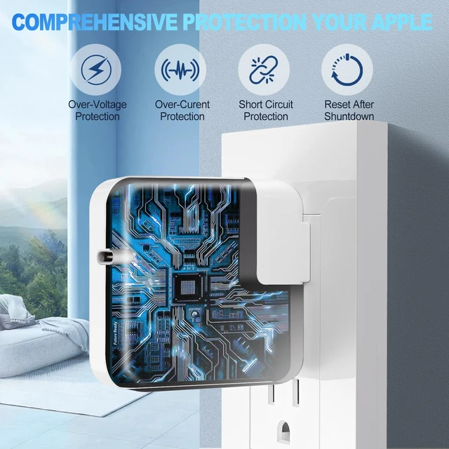 Alt view image 4 of 5 - MacBook Pro Charger,30W MacBook Air Charger Fast Charging USB C Laptop Power Adapter,10FT Quick USB C Charging Cord for Mac Book Pro 16/15/14/13inch 2024/2023/2022/2021/2020/2019/M1 M2 M3 Mac Book Air