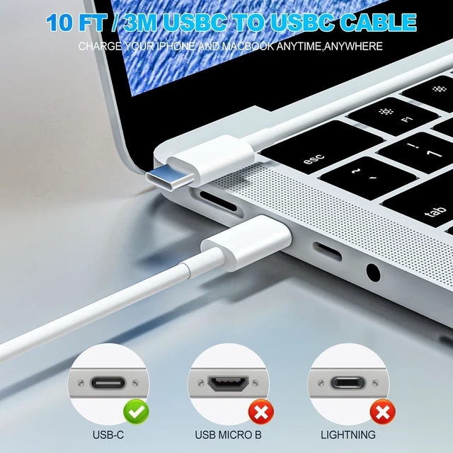 Alt view image 5 of 5 - MacBook Pro Charger,30W MacBook Air Charger Fast Charging USB C Laptop Power Adapter,10FT Quick USB C Charging Cord for Mac Book Pro 16/15/14/13inch 2024/2023/2022/2021/2020/2019/M1 M2 M3 Mac Book Air