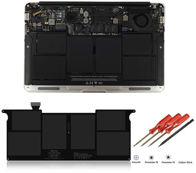 Alt view image 2 of 5 - BatPower A1495 Replacement Laptop Battery for Apple Mid 2012 2013 Early 2014 2015 MacBook Air 11-inch A1465 EMC 2631 EMC 2924 Battery MacBook Air 11" A1465 Apple A1495 Battery 38.75Wh