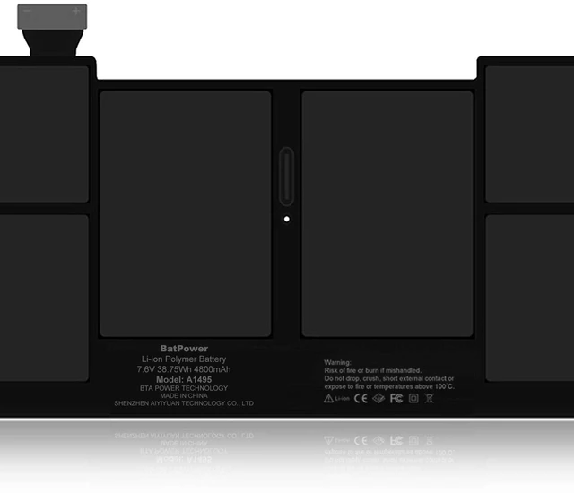 Alt view image 3 of 5 - BatPower A1495 Replacement Laptop Battery for Apple Mid 2012 2013 Early 2014 2015 MacBook Air 11-inch A1465 EMC 2631 EMC 2924 Battery MacBook Air 11" A1465 Apple A1495 Battery 38.75Wh
