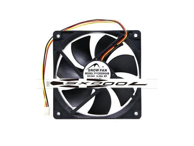 Alt view image 3 of 4 - SNOW FAN YY12025H24B Server Cooling Fan DC 24V 0.25A 120x120x25mm 3-wire