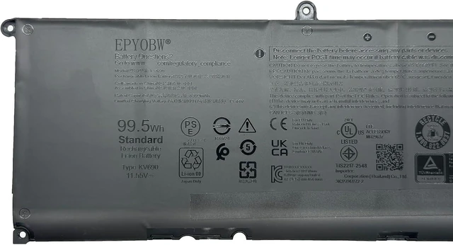 Alt view image 2 of 5 - KV690 Laptop Battery 99.5Wh 8615mAh 6-Cell 11.55V Compatible with Dell Precision 5680 / Precision 5690 Series WPYCV 6D2HW N7KV9