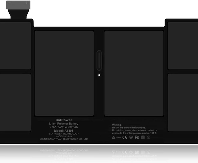 Alt view image 3 of 7 - BatPower A1406 Replacement Laptop Battery for Apple Mid 2011 MacBook Air 11-inch A1370 EMC 2471 Battery MacBook Air 11" A1370 Apple A1406 Battery 35Wh