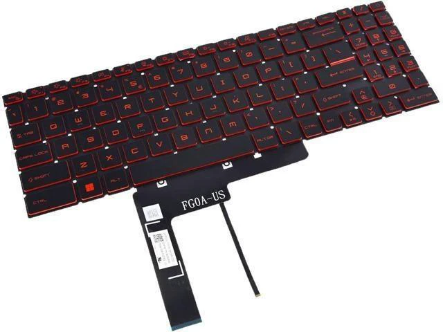 Main image of replacement keyboard for MSI GF66 GF76 11SC 11UC 11UD 11UE 11UG 12UC 12UD US RED Backlit